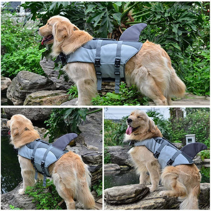 Adjustable Quick-Dry Dog Life Jacket with Safety Handle