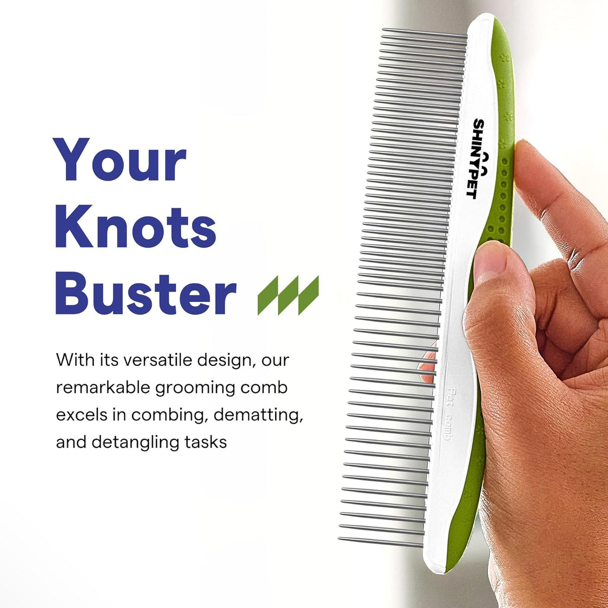 Stainless Steel Grooming Comb for Dogs & Cats (Includes E-Book)