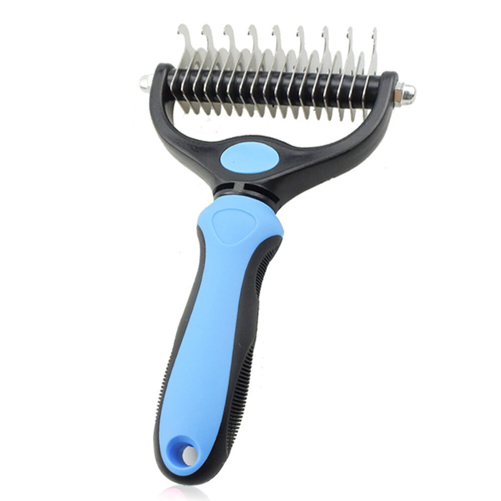 2Side Dog Brush for Shedding Dematting Pet Grooming Cat Hair Undercoat Rake Comb