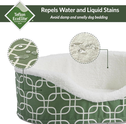 Orthoperdic Egg-Crate Nesting Pet Bed W/Teflon Fabric Protector, Medium Green