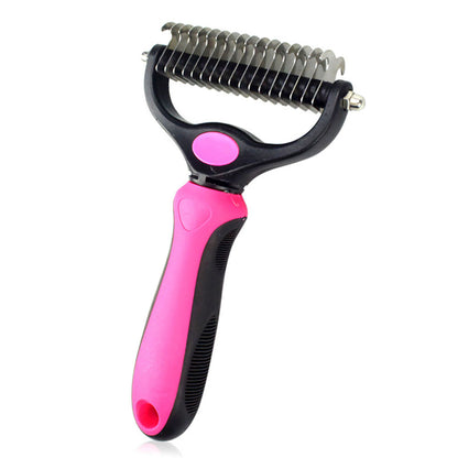 2-in-1 Pet Grooming Undercoat Rake & Dematting Comb