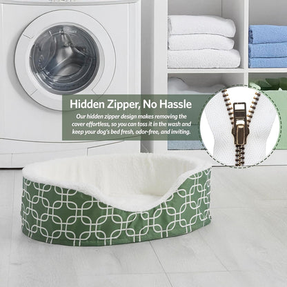 Orthoperdic Egg-Crate Nesting Pet Bed W/Teflon Fabric Protector, Medium Green