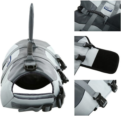 Adjustable Quick-Dry Dog Life Jacket with Safety Handle