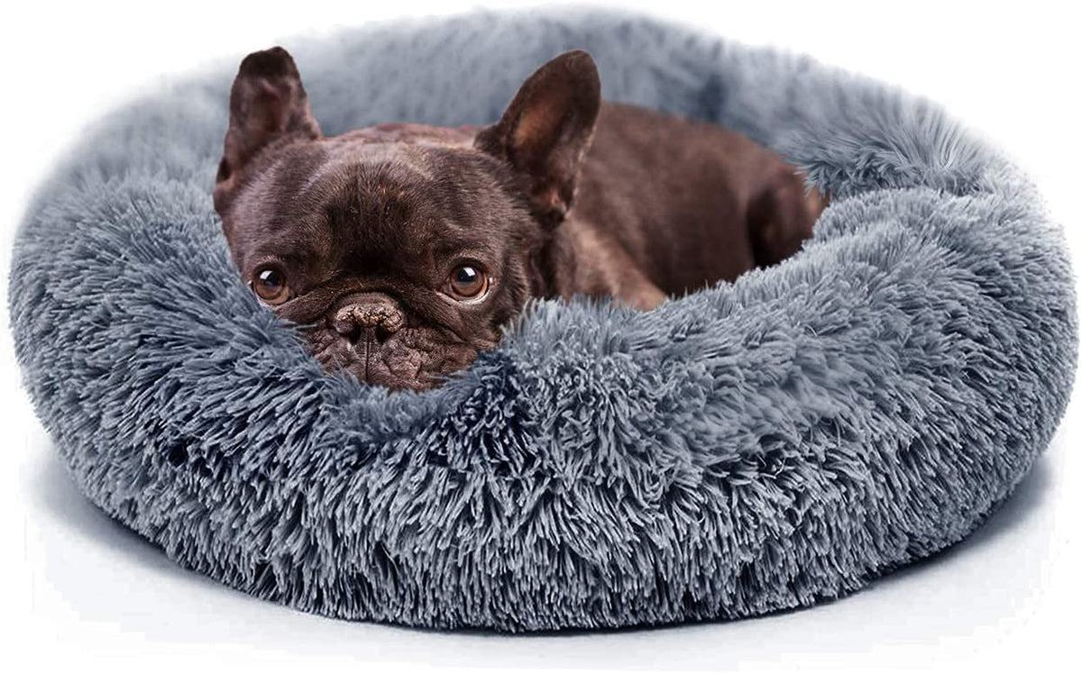 Plush Calming Donut Dog Bed for Small Dogs