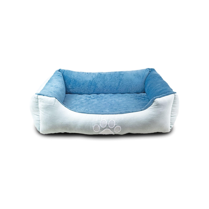 Orthopedic Rectangle Bolster Dog Bed – Blue (Medium)