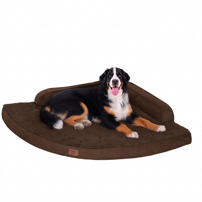 Large Dog Bed - Orthopedic Egg-Crate Memory Foam Dog Beds with Removable Washable Cover, Waterproof Pet Beds with Non-Slip Bottom, (Brown)