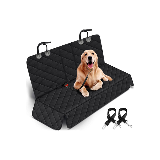 Waterproof Dog Car Seat Cover – Middle Armrest Compatible (53" Black)