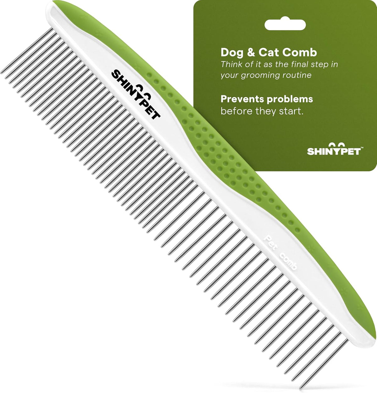 Stainless Steel Grooming Comb for Dogs & Cats (Includes E-Book)
