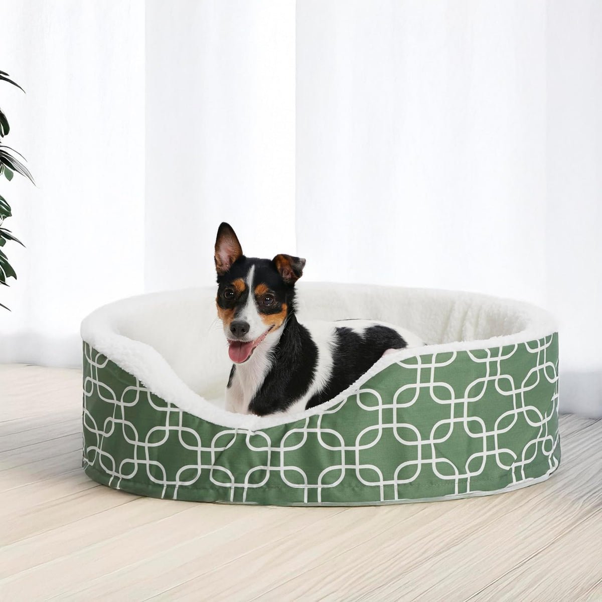 Orthoperdic Egg-Crate Nesting Pet Bed W/Teflon Fabric Protector, Medium Green