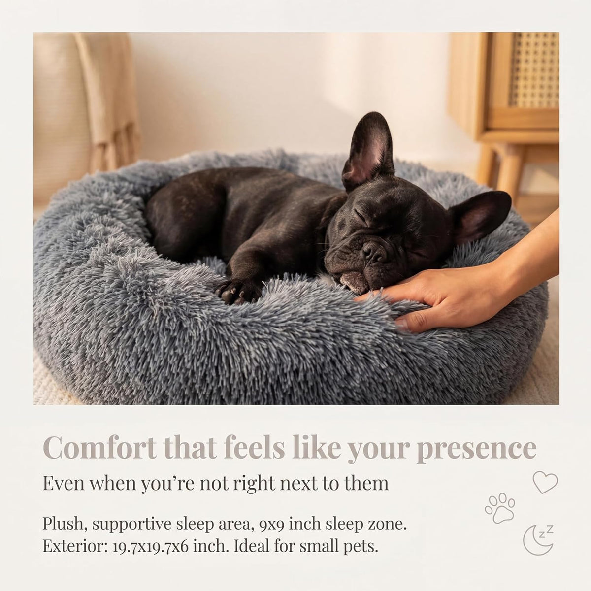 Plush Calming Donut Dog Bed for Small Dogs